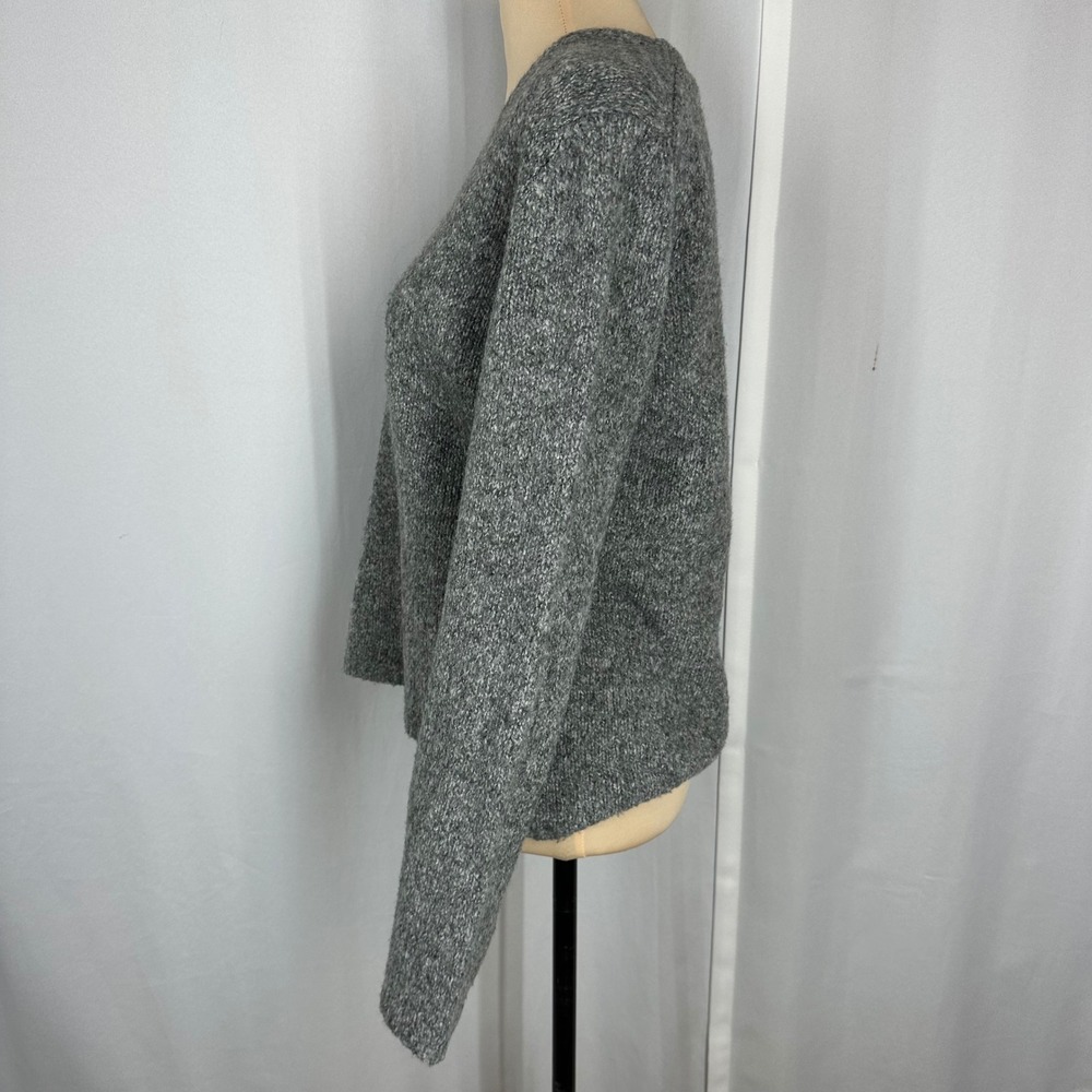Vintage Y2K Ann Taylor LOFT Gray Merino Wool Blend V Neck Sweater M - Picture 6 of 10